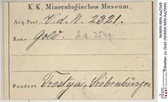 Etiketten zu Gold (NHMW-MIN-Aa2549)